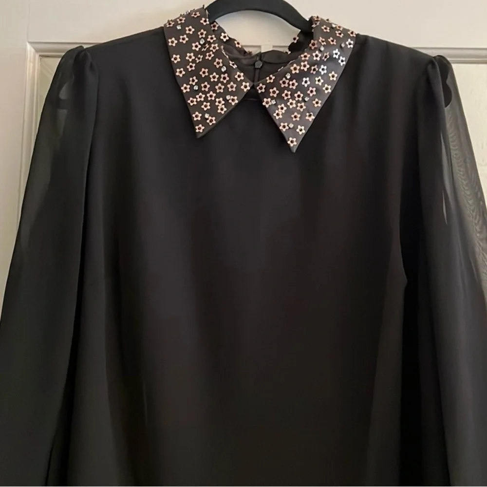 Betsey Johnson Cocktail Dress With Embellished Collar - Picture 11 of 14